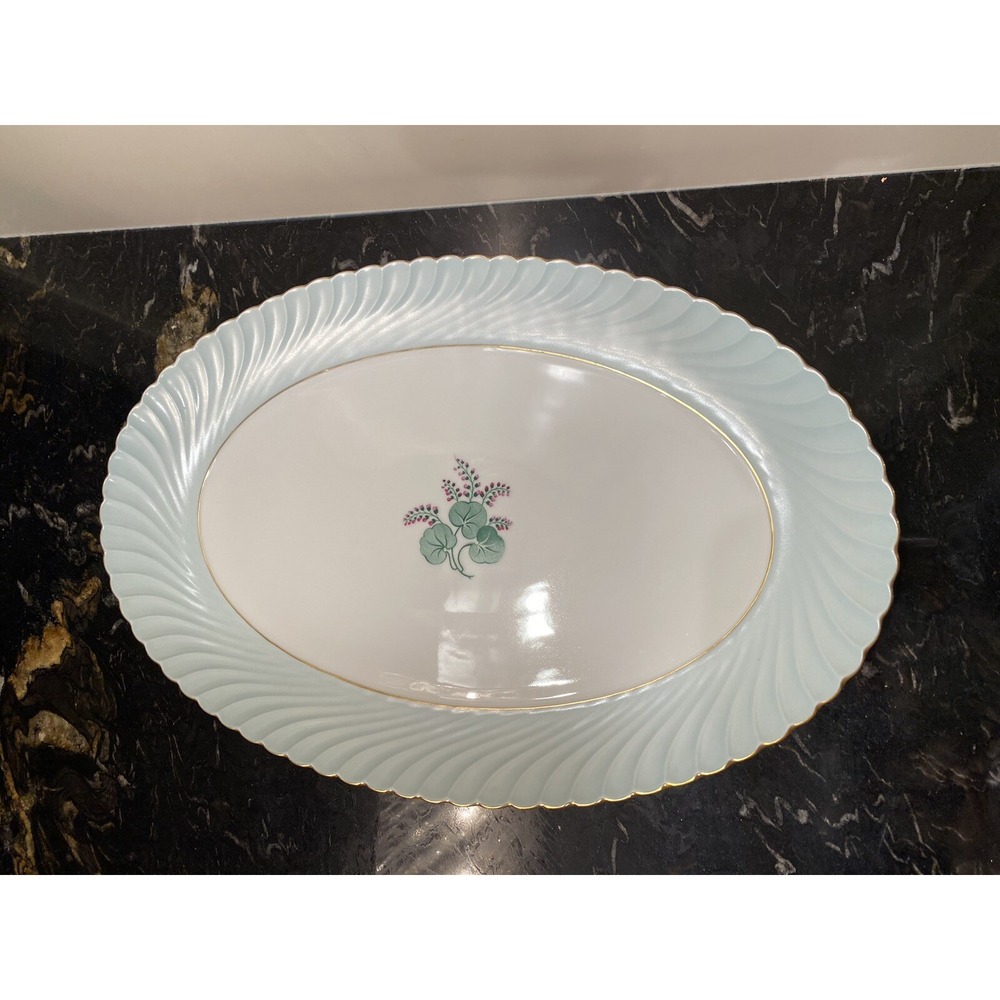 Vintage Royal Bayreuth US Zone Germany Turquoise Swirl Serving Plate/ Platter